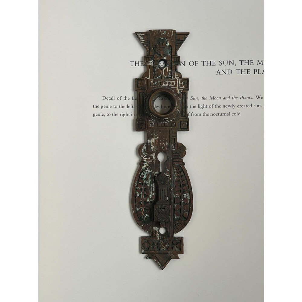 Antique Ornate Brass Door Handle Plate
